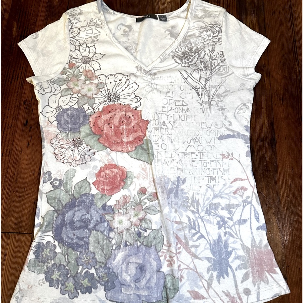 Y2k Women's Floral Design Tee
